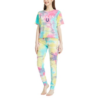 Women's Indianapolis Colts Concepts Sport Velodrome Tie-Dye Top & Pants Set