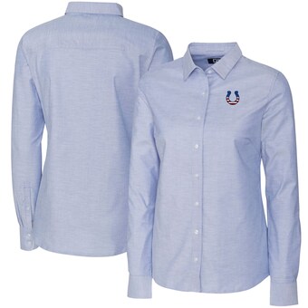 Women's Indianapolis Colts Cutter & Buck Light Blue Oxford Stretch Long Sleeve Button-Up Shirt