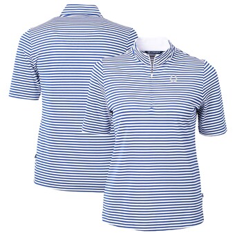 Women's Indianapolis Colts  Cutter & Buck Royal  DryTec Virtue Eco Pique Stripe Recycled Polo