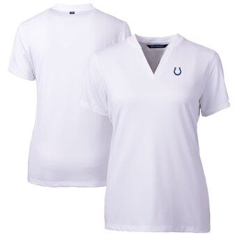 Women's Indianapolis Colts Cutter & Buck White Forge Stretch Blade Polo