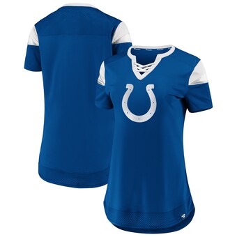 Women's Indianapolis Colts Fanatics Royal Draft Me Lace-Up T-Shirt