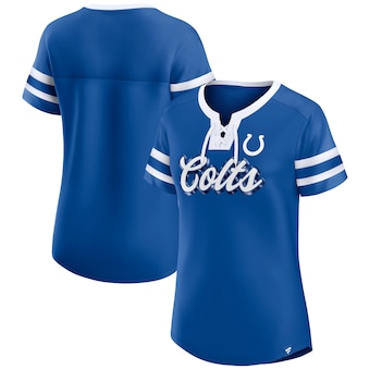 Women's Indianapolis Colts Fanatics Royal Original State Lace-Up T-Shirt