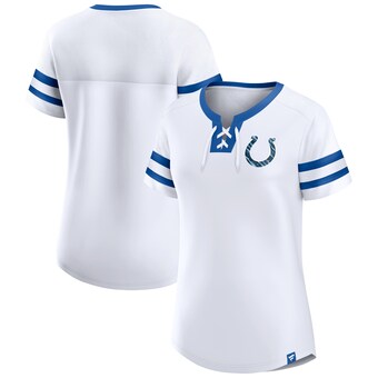 Women's Indianapolis Colts Fanatics White Sunday Best Lace-Up T-Shirt