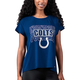 Women's Indianapolis Colts MSX by Michael Strahan Royal Abigail Back Slit T-Shirt