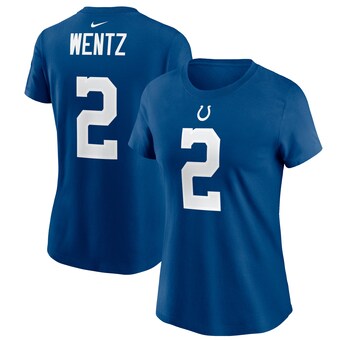 Women's Indianapolis Colts Carson Wentz Nike Royal Name & Number T-Shirt