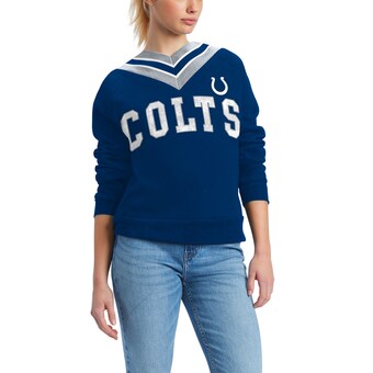 Women's Indianapolis Colts Tommy Hilfiger Royal Heidi V-Neck Pullover Sweatshirt