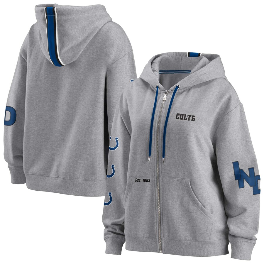 Women's Indianapolis Colts WEAR by Erin Andrews Gray Full-Zip Hoodie