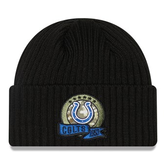 Youth Indianapolis Colts New Era Black 2022 Salute To Service Knit Hat 