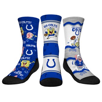 Youth Indianapolis Colts Rock Em Socks NFL x Nickelodeon Spongebob Squarepants 3-Pack Crew Socks Set