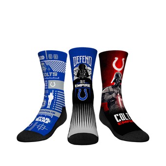 Youth Indianapolis Colts Stormtrooper & Darth Vader Rock Em Socks Three-Pack Star Wars Crew Socks Set