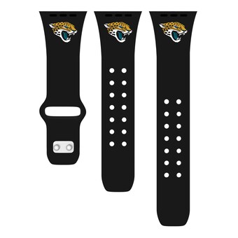 Jacksonville Jaguars Black Logo Silicone Apple Watch Band