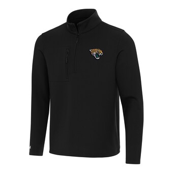 Men's Jacksonville Jaguars Antigua Black Insider Quarter-Zip Pullover Top