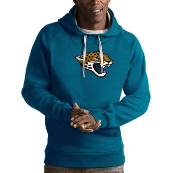 Men's Jacksonville Jaguars Antigua Teal Victory Pullover Hoodie