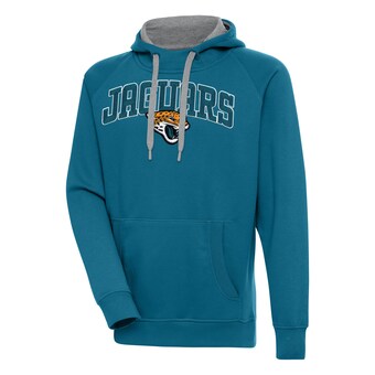 Men's Jacksonville Jaguars  Antigua Teal Victory Pullover Hoodie