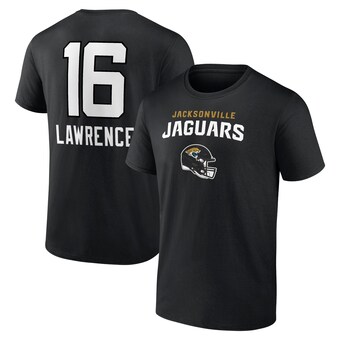 Men's Jacksonville Jaguars Trevor Lawrence Fanatics Black Team Wordmark Name & Number T-Shirt