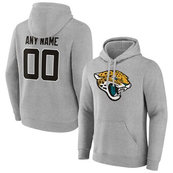 Men's Jacksonville Jaguars Heathered Gray Team Authentic Custom Pullover Hoodie