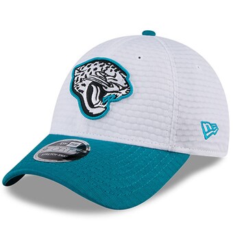 Men's Jacksonville Jaguars New Era White/Teal 2024 NFL Training Camp 9FORTY Adjustable Hat