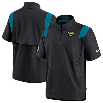 Men's Jacksonville Jaguars Nike Black Sideline Coaches Chevron Lockup Pullover Top