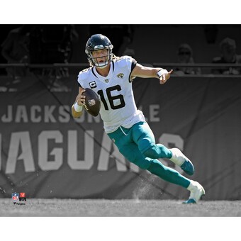 Unsigned Jacksonville Jaguars Trevor Lawrence Fanatics Authentic White Jersey Spotlight Photograph