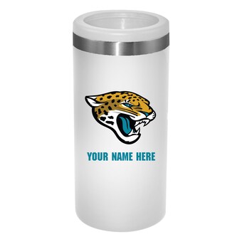 Jacksonville Jaguars 12oz. Personalized Slim Can Holder - White