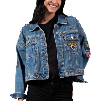 Women's Jacksonville Jaguars G-III 4Her by Carl Banks First Finish Medium Denim Full-Button Jacket