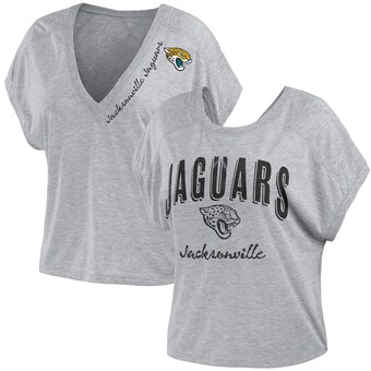 Women's Jacksonville Jaguars WEAR by Erin Andrews Heather Gray Reversible T-Shirt