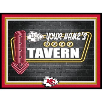 Black Kansas City Chiefs 12'' x 16'' Personalized Framed Neon Tavern Print