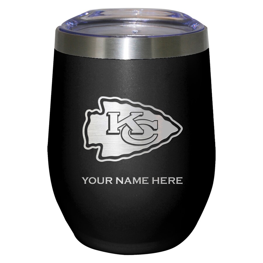 Black Kansas City Chiefs 12oz. Personalized Etched Stemless Tumbler