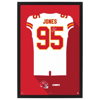 Chris Jones Kansas City Chiefs Away Jersey Framed Art Print