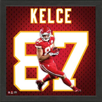 Highland Mint Travis Kelce Kansas City Chiefs 13'' x 13'' Impact Jersey Framed Photo