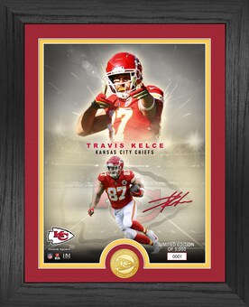 Highland Mint Travis Kelce Kansas City Chiefs  13" x 16" Legends Bronze Coin Photo Mint