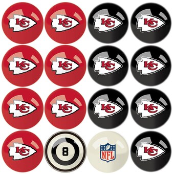 Imperial Kansas City Chiefs Billiard Ball Set with Numbers