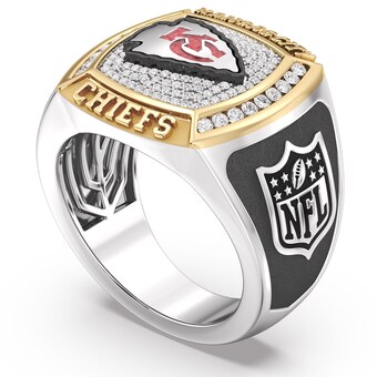 Kansas City Chiefs 1/2 CTTW Diamond Two-Tone Yellow Gold and Sterling Silver Ring