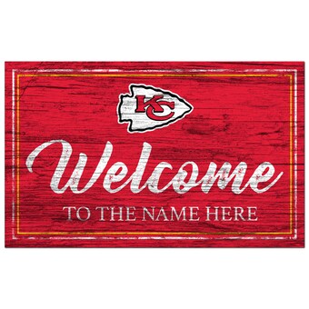 Kansas City Chiefs 11" x 19" Personalized Team Color Welcome Sign