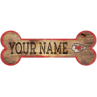 Kansas City Chiefs 12" x 6" Personalized Dog Bone Sign