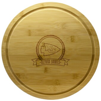 Kansas City Chiefs 13'' Personalized Rotating Bamboo Server