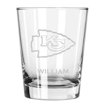 Kansas City Chiefs 15oz. Personalized Double Old Fashion Etched Glass