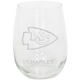 Kansas City Chiefs 15oz. Personalized Stemless Etched Glass Tumbler