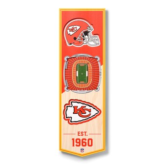 Kansas City Chiefs 6'' x 19'' 3D StadiumView Banner