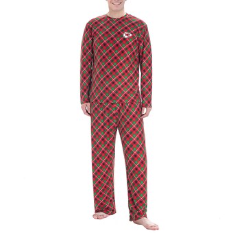 Men's Concepts Sport Red Kansas City Chiefs Holly Allover Print Knit Long Sleeve Top & Pants Set
