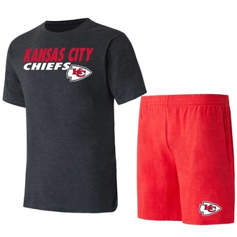 Men's Concepts Sport Red/Black Kansas City Chiefs Meter T-Shirt & Shorts Sleep Set