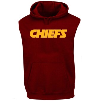 Men's Fanatics Red Kansas City Chiefs Big & Tall Muscle Hoodie Sleeveless T-Shirt