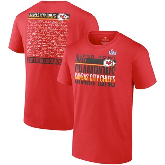 Men's Fanatics Red Kansas City Chiefs Super Bowl LVII Champions Big & Tall Signature Roster T-Shirt