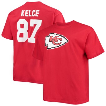 Men's Kansas City Chiefs Travis Kelce Fanatics Red Big & Tall Player Name & Number T-Shirt