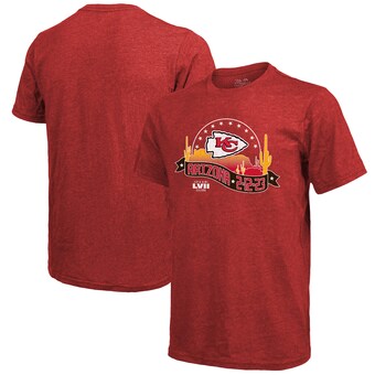 Men's Kansas City Chiefs Majestic Threads Red Super Bowl LVII Tri-Blend Desert T-Shirt