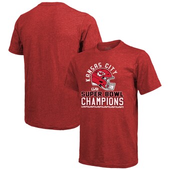Men's Kansas City Chiefs Majestic Threads Red Super Bowl LVIII Champions Tri-Blend T-Shirt