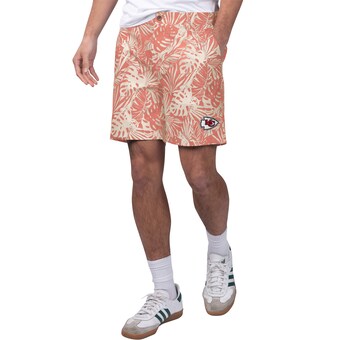 Men's Kansas City Chiefs Margaritaville Red Sandwashed Monstera Print Amphib Shorts