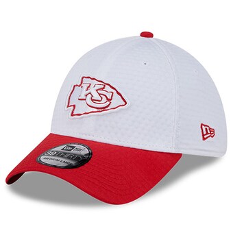 Men's New Era White/Red Kansas City Chiefs 2024 NFL Training Camp 39THIRTY Flex Hat