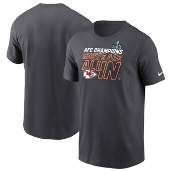 Men's Kansas City Chiefs Nike Anthracite 2023 AFC Champions Locker Room Trophy Collection T-Shirt