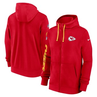 Men's Nike Red Kansas City Chiefs 2024 Sideline Club Full-Zip Hoodie